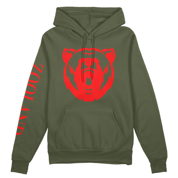 Olive Green & Red "Deluxe" Zooland Hoodie