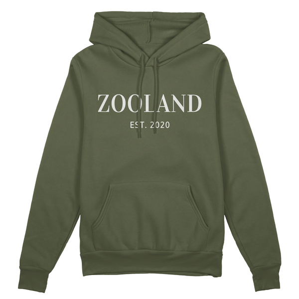 Olive Green & White "Designer" Zooland Hoodie